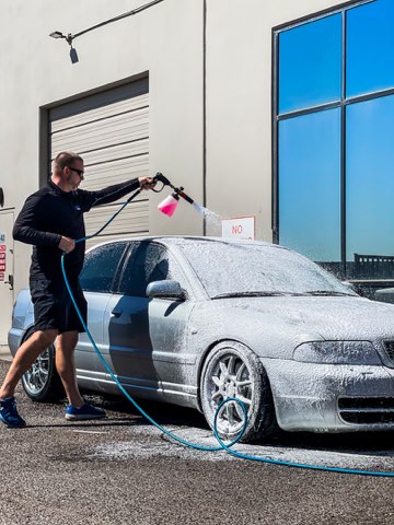 Professional foam cannon car wash and exterior detailing service Scottsdale Arizona
