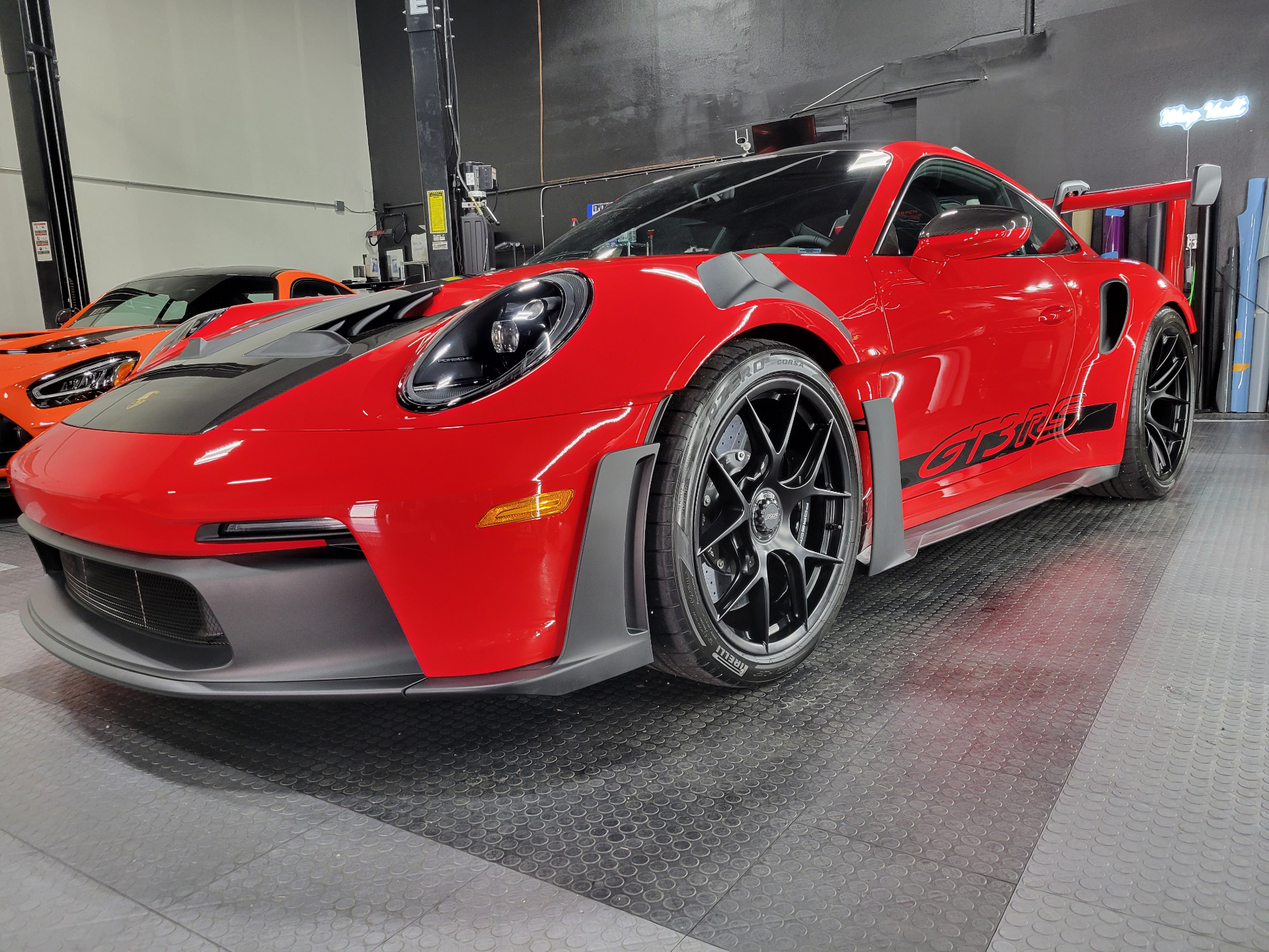 Porsche GT3 RS with professional ceramic coating at Upscale Detailz Scottsdale shop